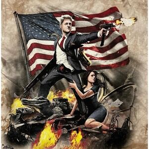 The Mountain Bill‎ Clinton Monica Lewinsky T Shirt Brown Tie Dye America Small